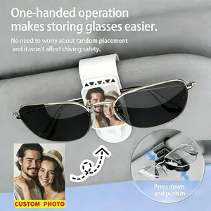 Personalized Car Sun Visor Storage Clip, Compatible with All Models, Suitable for Fashion Glasses, Shades, and Prescription Glasses, Custom Photo Multi-functional Sun Visor Storage Clip