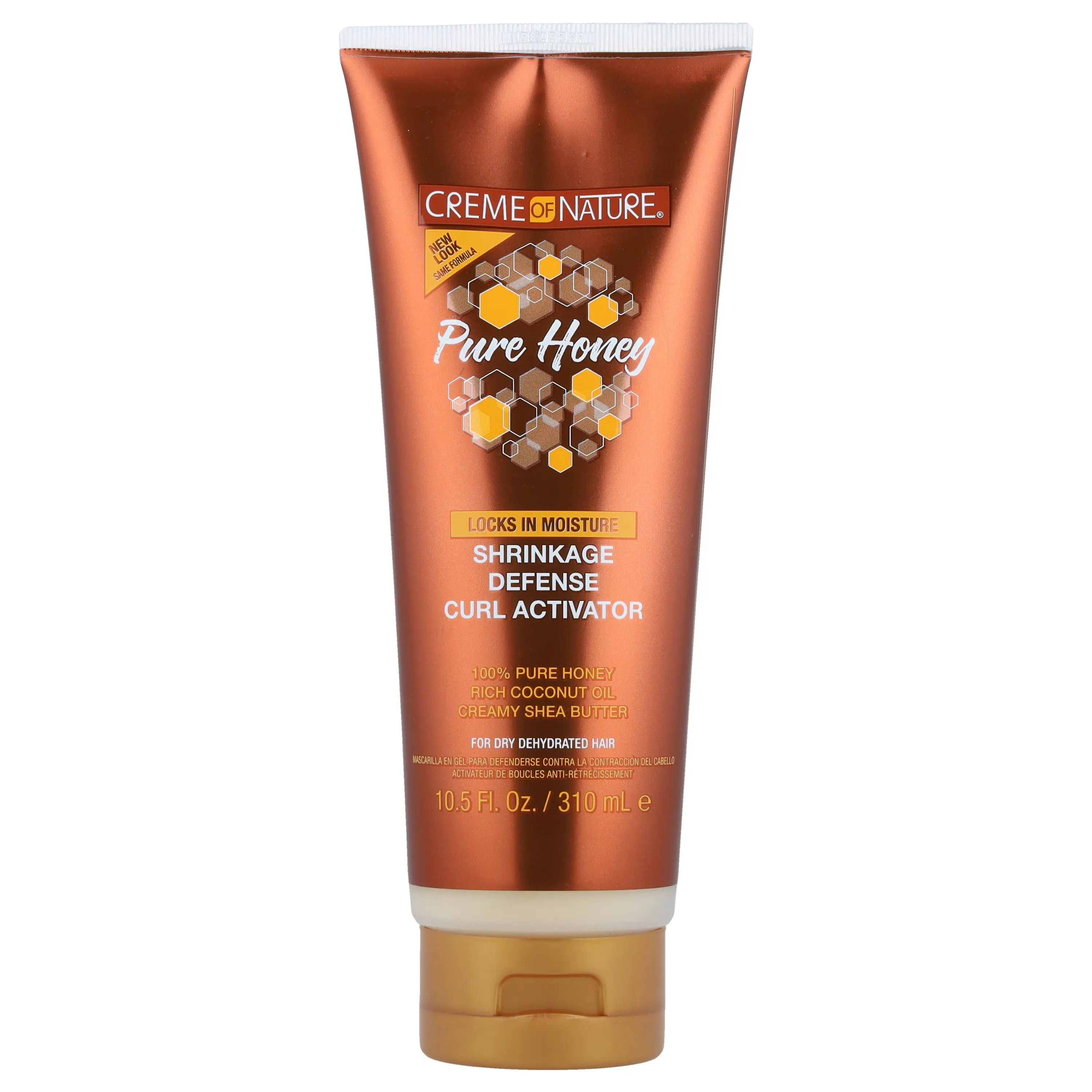 Creme Of Nature Pure Honey, Shrinkage Defense Curl Activator, For Dry Dehydrated Hair, 10.5 fl oz (310 ml)