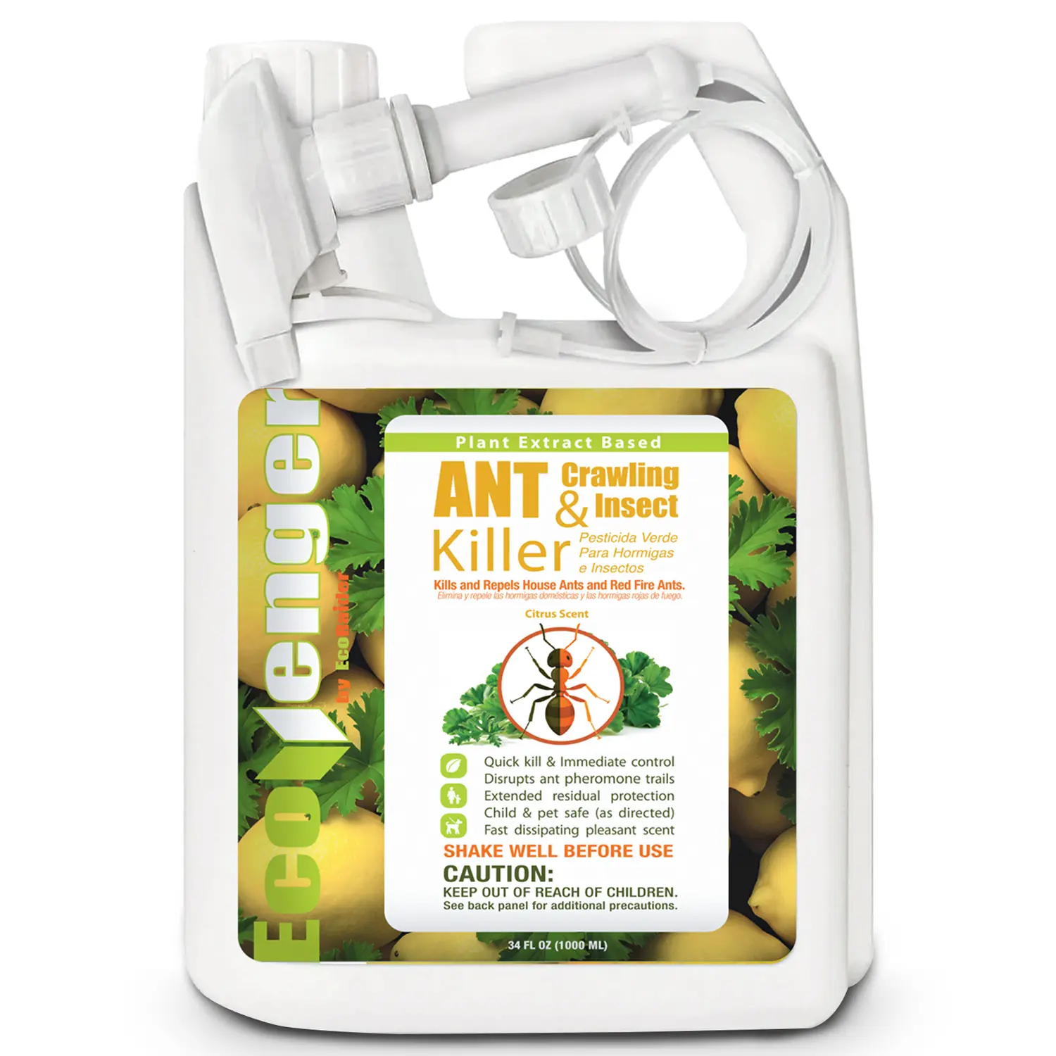 EcoVenger Ant Killer & Nest Treatment (32 OZ), Fast Kills House Ants, Fire Ants, Lasting Repellency, Safe for Children & Pets