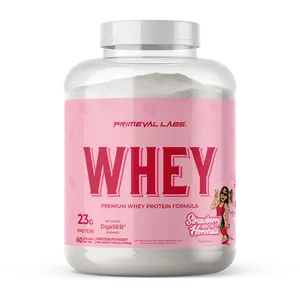 Primeval Labs Whey Protein Gourmet Flavors - Strawberry Horchata - Official Lily Bae Collaboration - Protein 23g Per Serving, Authentic Latino Flavors