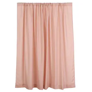 2 Pack 5ftx8ft Dusty Rose Polyester Backdrop Drape Curtains With Rod Pockets, Event Divider Panels 130GSM