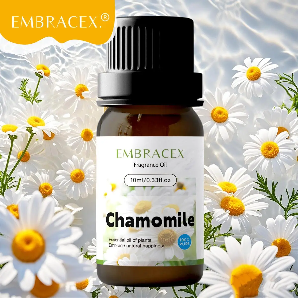 Chamomile Flower Essential Oil, Aromatherapy Fragrance Calming Aroma Floral Scent for Diffusers, DIY Soap & Candle Making, Air Freshener for Home Car Bathroom Office, Perfume, Scented Oil