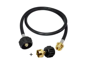 Propane Adapter Hose: Convert 1lb to 20lb Cylinder + Refill Kit | Compatible with Portable Stove, Heater, Tabletop Grill | QCC1/Type 1 LP Gas Tank |