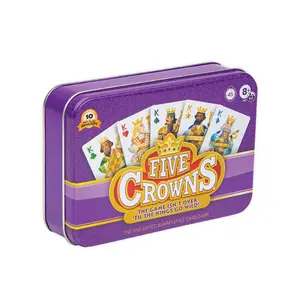 PlayMonster Five Crowns Collectible Tin Card Game for Kids and Adults Family Game Night 5 Suited Rummy Style 1-7 Players Ages 8+