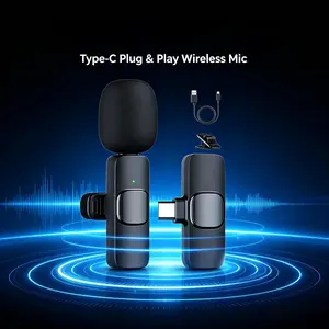 Professional Wireless Lavalier Microphone for iPhone, iPad, Android Phone, Mini Microphone, Wireless Lapel Mic for Video Recording, Interview Podcast Vlog YouTube Tiktok for Content Creators