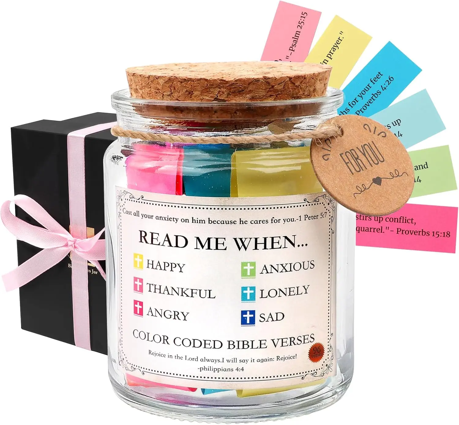 Eco-Friendly Glass Prayer Jar, Christian Religious Scripture Verse Storage Jar, Home Supplies, Christmas Faith Home Decor, Prayer Gift for Spiritual Studies & Teachers