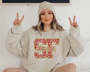 [SALE OFF TO 35%] 49ers Football Sweatshirt, American Football Crewneck, San Francisco Football Sweater, Casual Fan Apparel