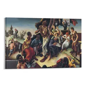 Thomase Hart Benton Drawing Poster Artworks Canvas，  Room Aesthetic Wall Art Home Modern Decor Gift. (2) Canvas Poster Bedroom Decor Sports Landscape Office Room Decor Gift Frames Ornaments Artistic Decoration Photo Print