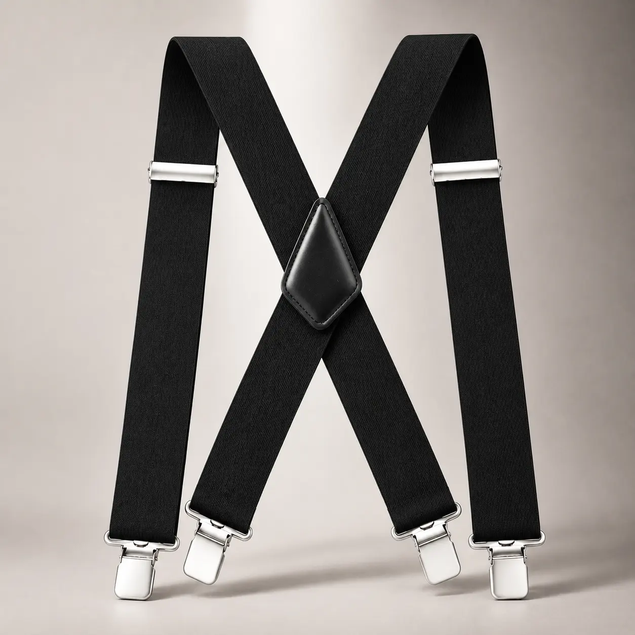 Unisex Heavy Duty Suspenders, 2 Inch Wide X-Back Adjustable Elastic Suspenders with Strong Clips for Jeans, Pants & Workwear