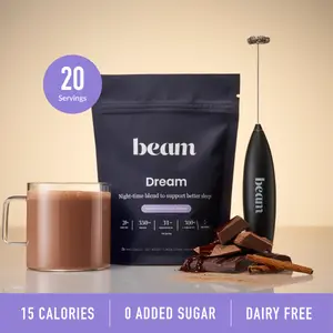 Beam Dream - Viral Nighttime Hot Cocoa, 20-30 servings/bag, 5 Flavors, 30M+ Nights of Improved Sleep with Melatonin, L-Theanine, & Magnesium, No Added Sugar