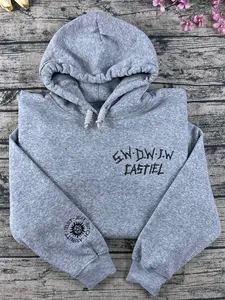 Supernatural Embroidered Sweatshirt Hoodie ~ Dean & Sam Winchester, Castiel, Jack, Baby Car, Antipossession Symbol Jumper