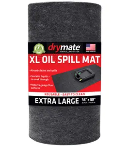 Drymate Oil Spill Maintenance Mat, Absorbent Oil Pad, Reusable, Washable, Durable, Waterproof Backing Contains Liquids, Protects Garage Floor Surface (USA Made)