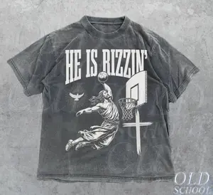 He Is Rizzin' Vintage 90s Shirt, Funny Jesus Shirt, Humor Easter Shirt, Christian Easter Shirt, Easter Gift, Jesus Playing Basketball