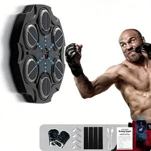 Music Boxing Machine For Adults, Smart Bluetooth Boxing Training Equipment With Gloves Wall Mounted, 9 Modes 9 Speeds, Workout Punching Machine For Home,Office And Gym