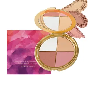 Palette - Eyeshadow and Highlighter Makeup, Face Highlighter Palette for Women, Multitasking Blush, Highlighting Eye & Cheek Palette, 4-In-1Makeup Palettes Kit