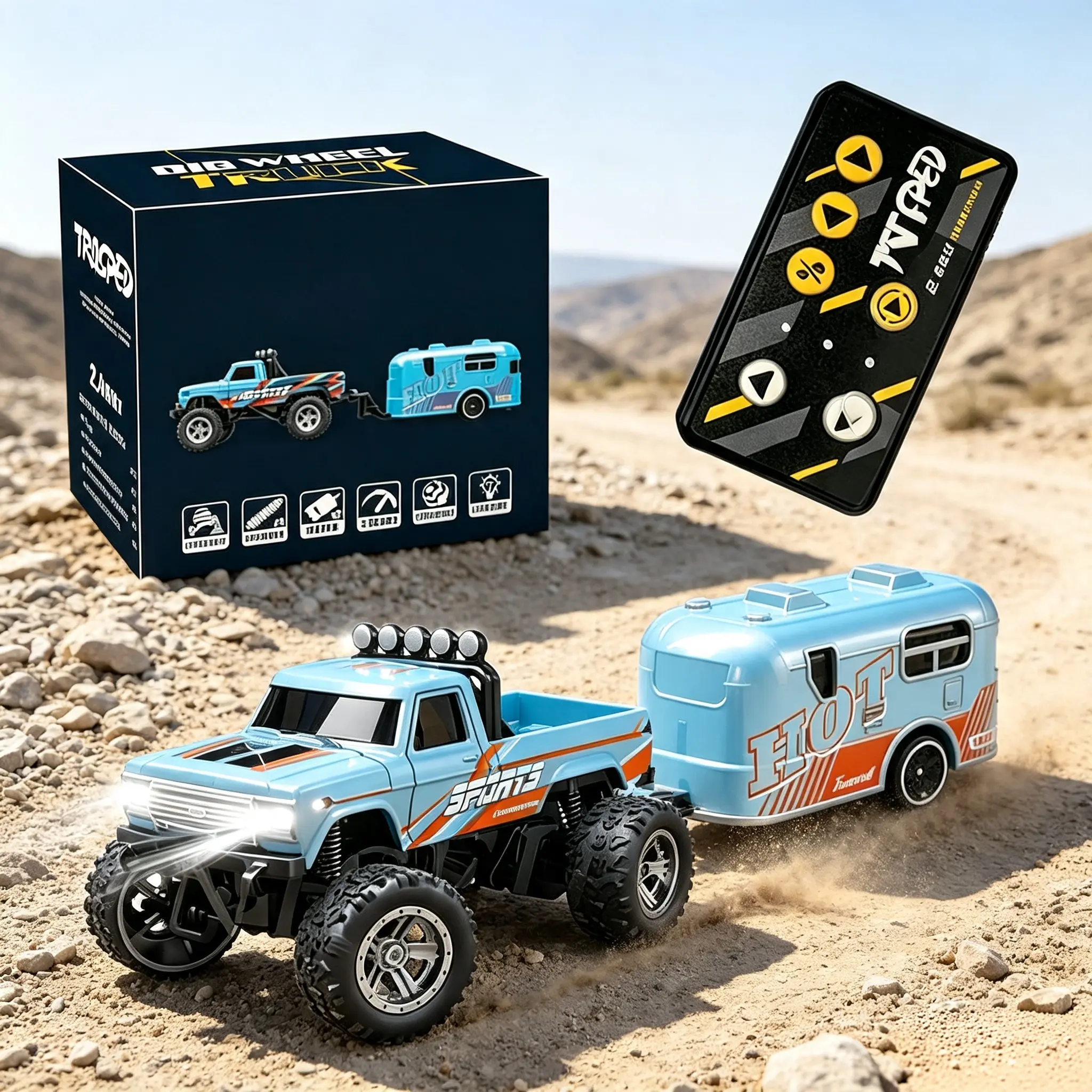 2.4G Mini Remote Control Off-Road Car with LED Lights, Electric RC Toy Car Gift for Boys, Kids' Birthday Present