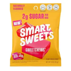 SmartSweets SweetChews, 1.6oz (Pack of 4), Candy With Low Sugar & Calorie, Healthy Snacks For Kids & Adults
