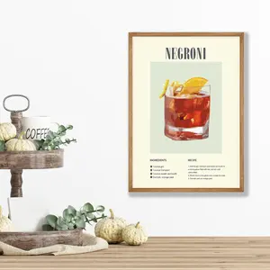 Negroni Poster - Cocktail Poster, Bar Wall Decor, Cocktail Print, Negroni Print, Negroni Wall Art, Kitchen Wall Art, Restaurant Wall Decor, Unframed