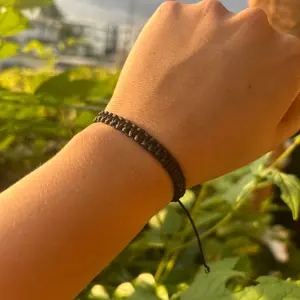 Black macrame bracelet for men and women, braided