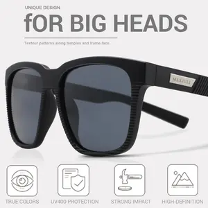 MAXJULI Unisex TAC Full Rim Sunglasses for Large Heads - Fishing, Polarized Sports Style, Model 8023, Fishing Polarized Sunglasses, Polarized Sports Sunglasses