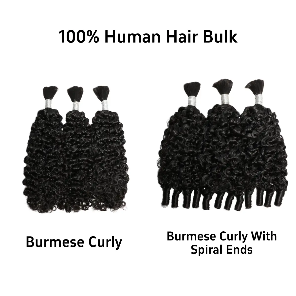 [BOHO Braiding Hair] Human Hair 3 or 4 Bulk Burmese curly Nature Black Virgin Brazilian Hair Salon Quality No Shedding Tangle Free Dyed Styled summerwins