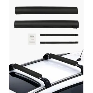 VEVOR Soft Roof Rack Pads, 28" Universal Car Roof Rack Pads for Various Crossbars, 88LBS Load Capacity Luggage Kayak Carrier with 2 Tie Down Straps & Velcros for SUPs Canoes Snowboards Paddle Boards