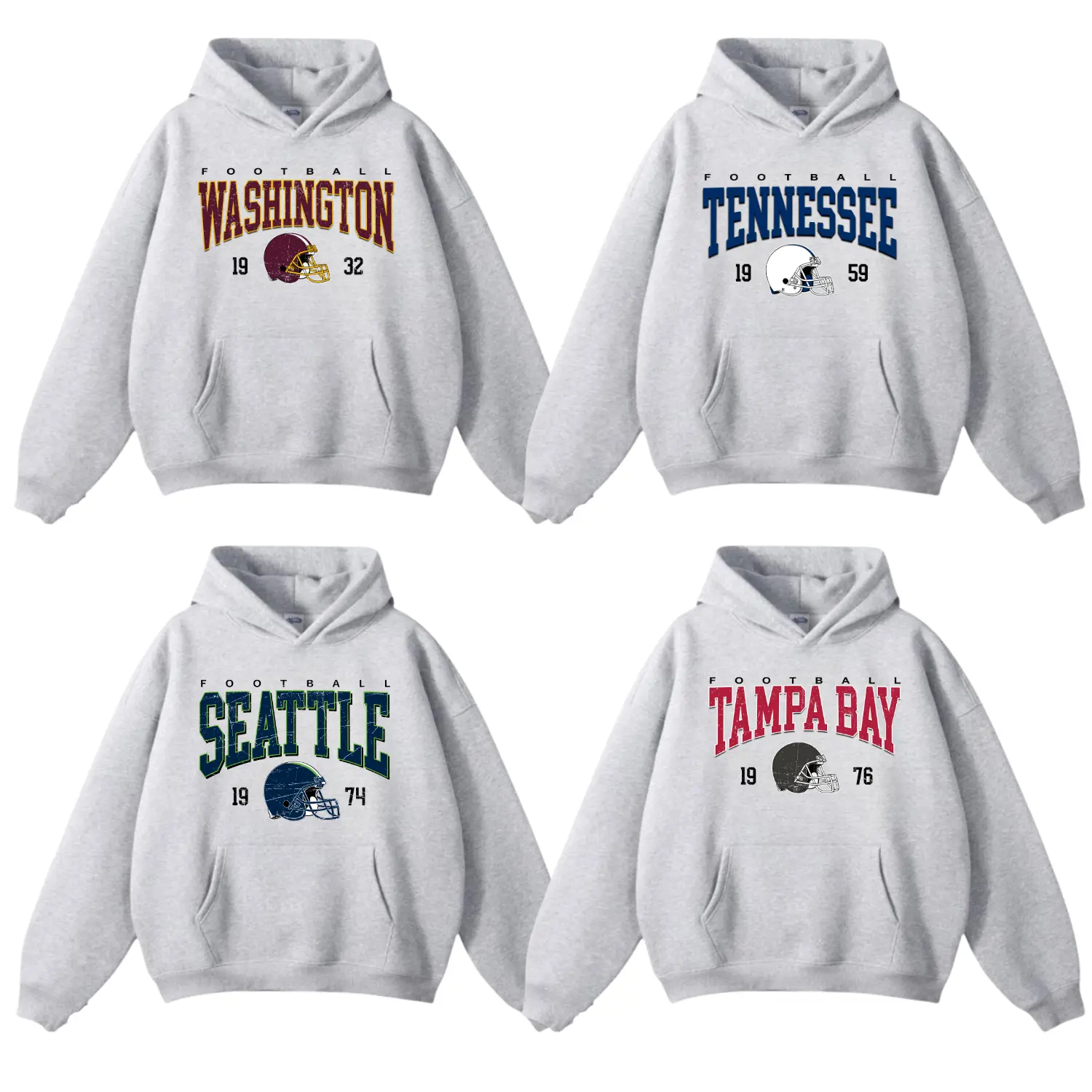 Vintage 90s Style All Team Football Hoodie, Retro Game Day Hoodie, Custom Football Hoodie, All Team Gridiron Pullover, Unisex Ash, Customize Your Team, Classic All Team Football Style, Fan Gift Apparel