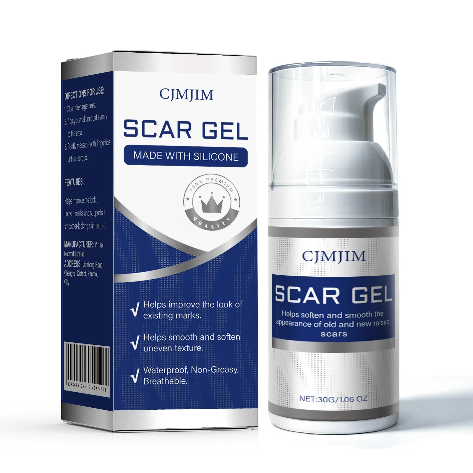 CJMJIM Advanced Silicone Scar Removal Gel (30g) - Lightweight, Fast-Absorbing, Flattens & Fades Surgical, C-Section Scars - Beauty & Personal Care, Bath & Body Care Bathroom Solution, Smoothing, Bottle, Moisturizing, Adults