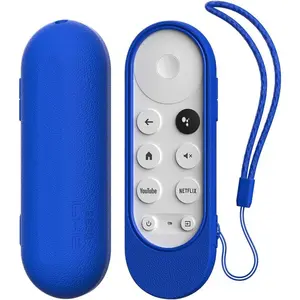 Chromecast with Google TV HD 2022/(4K) Voice Remote, Shockproof Protective Cover for 2020 Chromecast Voice Remote, Skin-Frienldy, Washable, Anti-Lost with Loop (Blue) Protection