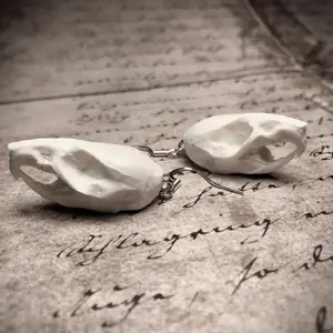 Rat Skull Resin Bone Jewelry Earrings