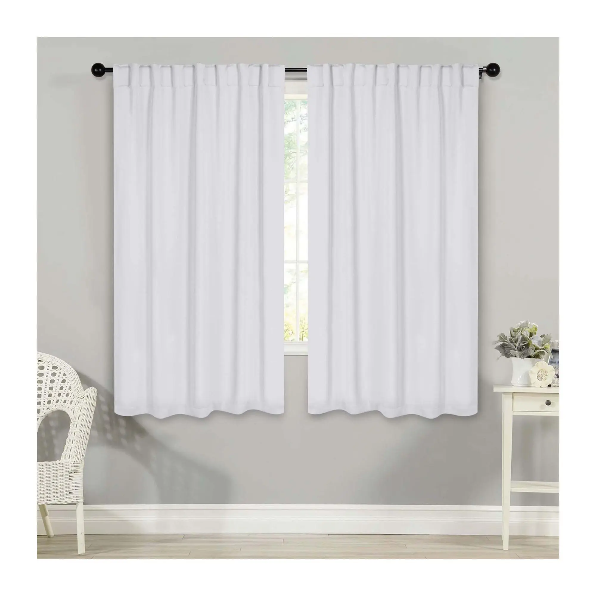 Superior Solid Blackout 2 Piece Back Tab Curtain Set, 52x63 Superior Solid Blackout 2 Piece Back Tab Curtain Set, 52x63