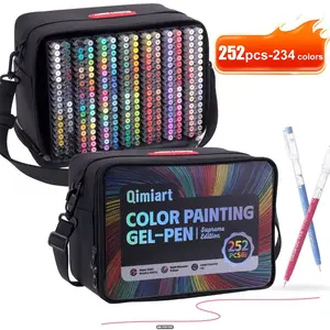 Languo 252pcs Colorful Gel Pen Set, 0.6mm Tip, Smooth Writing, Non-Transparent, Large Capacity, Ideal for Art, DIY, School Supplies