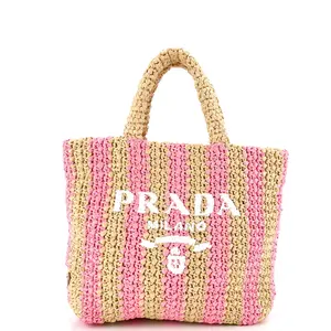 Pre-owned PRADA Raffia Tote Bags REBAG Logo Tote Small by Rebag