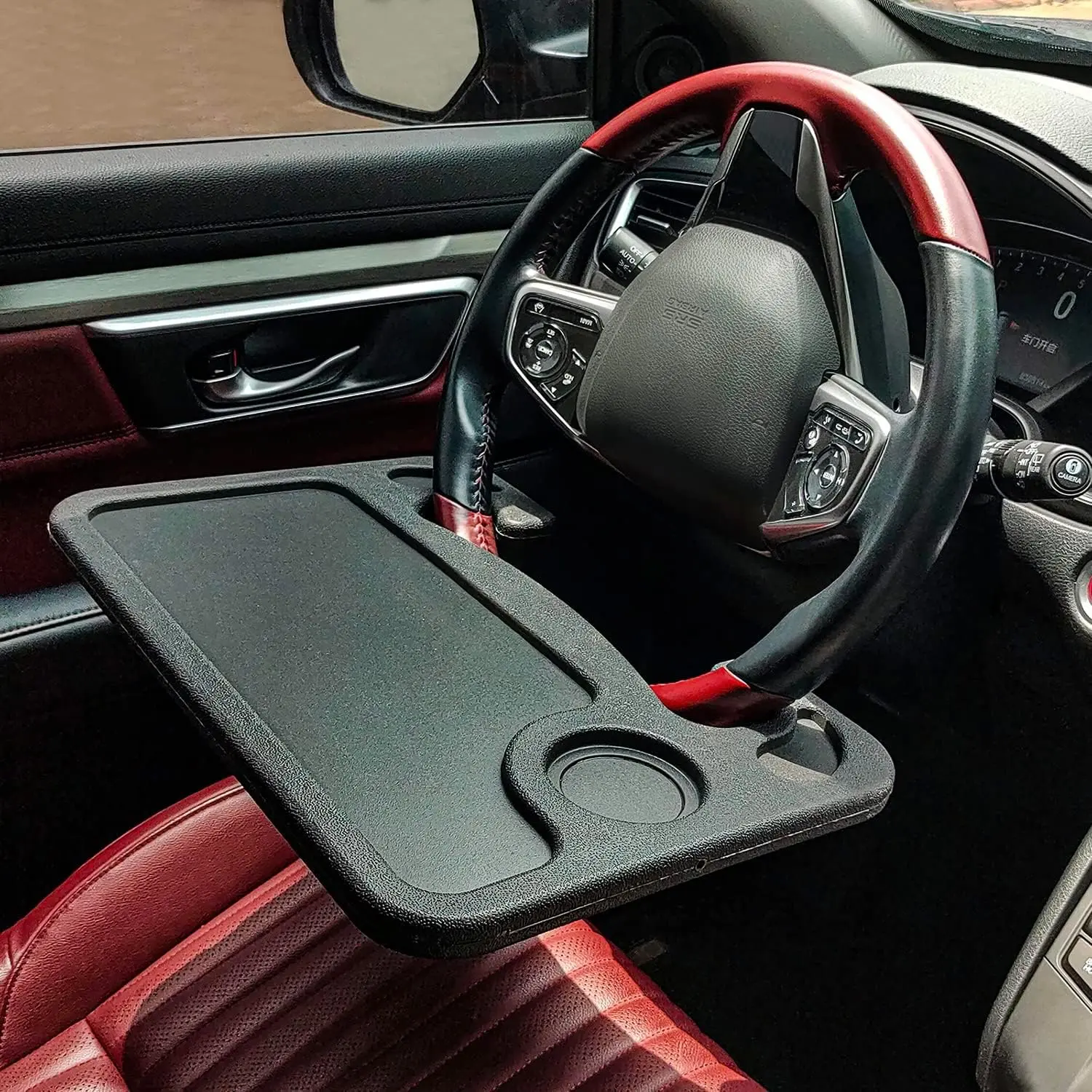 Steering Wheel Tray,  Table Tray, Steering Wheel Desk for Laptop and  Seat Mount Notebook Laptop Eating Desk, Trays for Eating Black