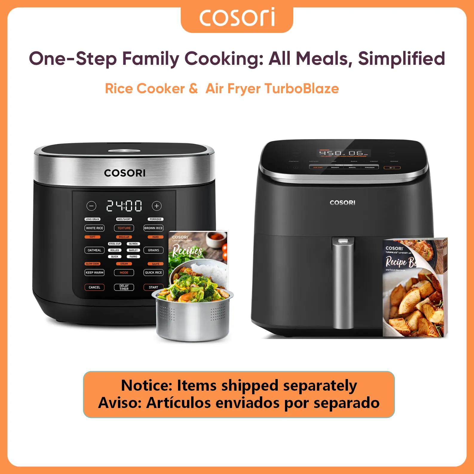 COSORI Multifunction Appliance Bundle: 18-in-1 Rice Cooker, 9-in-1 Electric Pressure Cooker & 9-Function TurboBlaze Programmable Fryer - 5 Speeds, Nontoxic, 95% Less Oil, Fast & Crispy Cooking, Easy to Clean, Included Recipes, Programmable Fryers