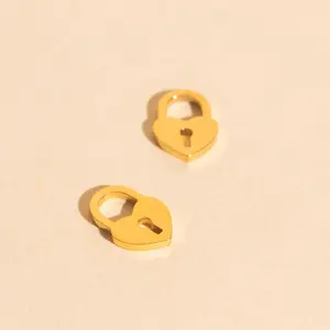 Heart Locket Chunky Huggie Hoop Charms