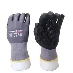 12 PAIR D'LUXE DOTTED COATED GLOVES /SPANDEX AND NYLON SHELL WITH NITRILE COATED GLOVES