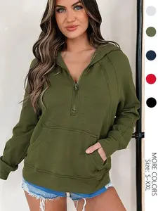 USBoutiqueCHIC Women's Oversized Drop Shoulder Sweatshirt | Cozy Fleece Crewneck Long Sleeve Top for Fall Winter, Streetwear Casual Loungewear