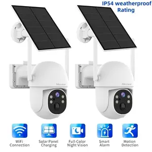 2/4PCS Security surveillance camera,  AI detection, sound and light alarm, pan/tilt control via APP, color night vision mode, WiFi connection, 1024P HD resolution, two-way audio, encrypted cloud storage, IP54 waterproof rating, multi‑scenario use.【Nccnur】