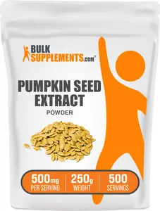 BulkSupplements Pumpkin Seed Extract Powder - Edible - Natural Fiber - Cucurbita Pepo - Skincare Supplements - 100g-1kg - 500mg per Serving