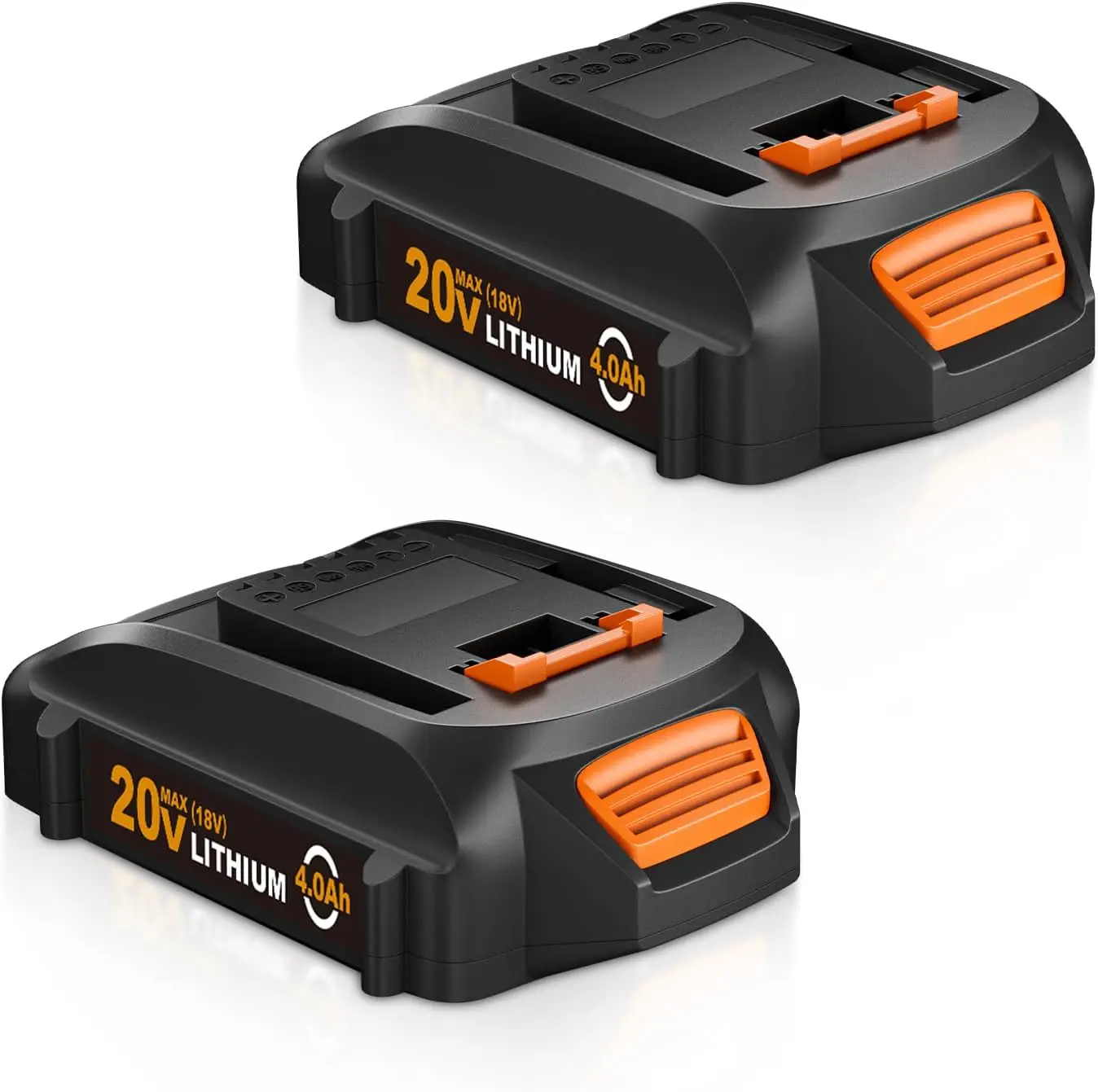 2-Pack 4.0Ah 20V Lithium Ion Power Tool Batteries, Replacement for Worx WA3575, WA3012, WA3525, WA3520, WA3578 & 20V Cordless Tools, Lithium Ion Batteries