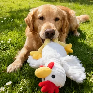 Cartoon Rooster Pet Plush Toy, Bite-Resistant Squeaky Dog Boredom Relief Toy for Small/Medium Dogs