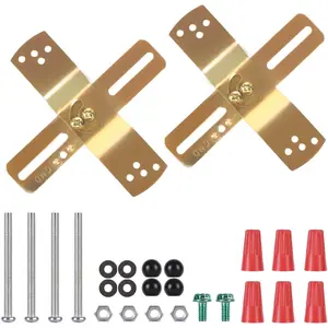 Light Fixture Mounting Brackets, Adjustable Mounting Plates for 4" J-Box, Light Crossbar Set with Screw and Nuts for Wall Light, Close to Ceiling Light, Chandelier, Pendant, 2 Pack