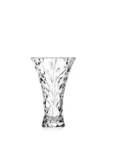 Lorren Home Trends Crystal Laurus Vase 11"-Made In Italy