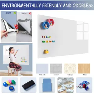 Magnetic White Board Sticker Include Marker Magnet Eraser Magnetic Whiteboard Contact Paper Removable Magnetic Dry Erase Whiteboard Erasable Surface for Teaching Training Office and Home Use HOT