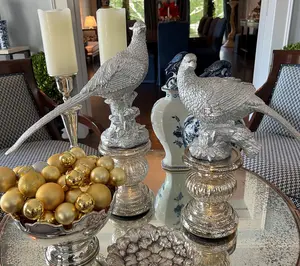 QVC Hotel du Cobb 2-Piece Resin Pheasant Figurines by Dennis Basso, Home Decor Statue Accent Pieces