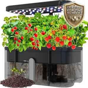 Clay Pebble Hydroponics Growing System Kit - Indoor Herb Garden with Smart LED Grow Light, Adjustable Height, Complete Grow Kit for Up to 20 Plants