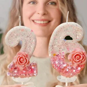 Birthday Candle Numbers Set, Cake Decoration Accessories, Romantic Party Favors, Holiday Anniversary Supplies, Shiny Digit Candles, Cake Decorating Supplies