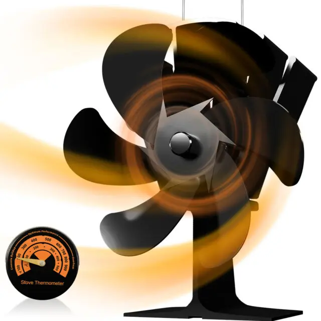 Fireplace Stove Fan Heat Powered 6 Blades Log Wood Burner Stove Fan