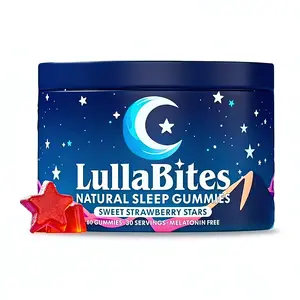 LullaBites Natural Sleep Gummies - 30 Servings-Sweet Strawberry Stars (Melatonin Free)